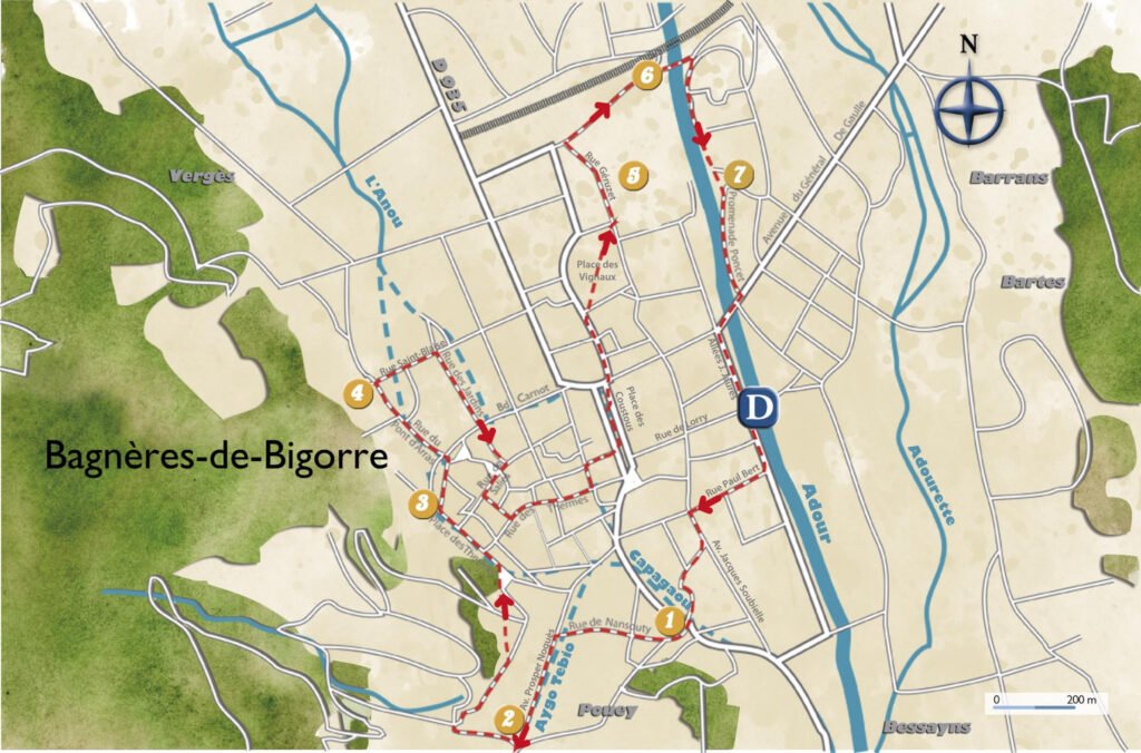 Bagnères de Bigorre boucle de promenade carte