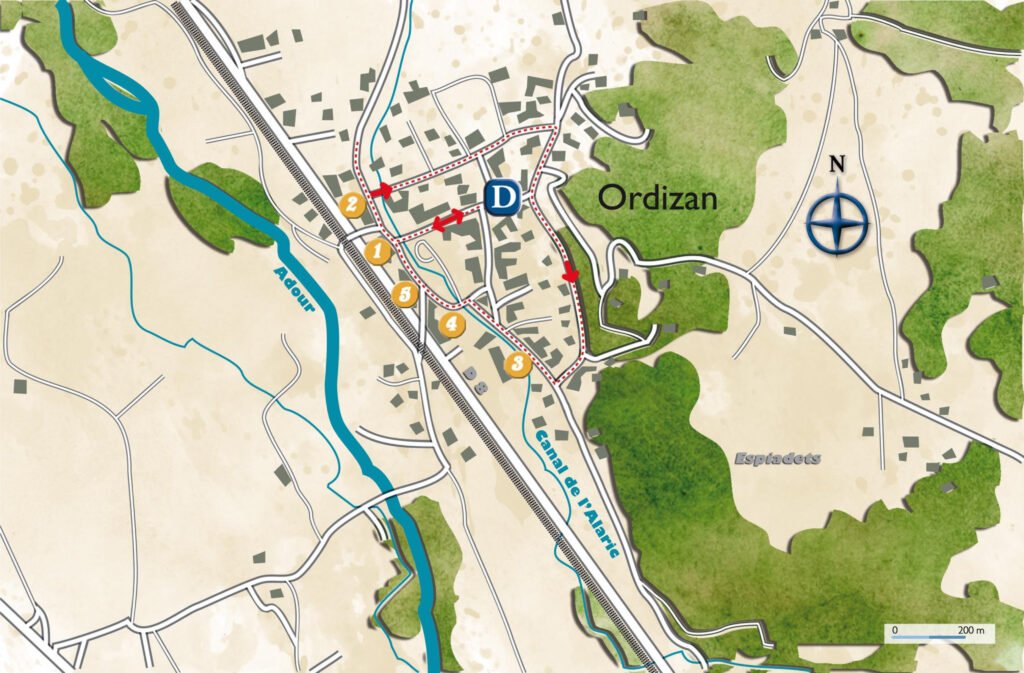 Ordizan boucle de randonnée carte