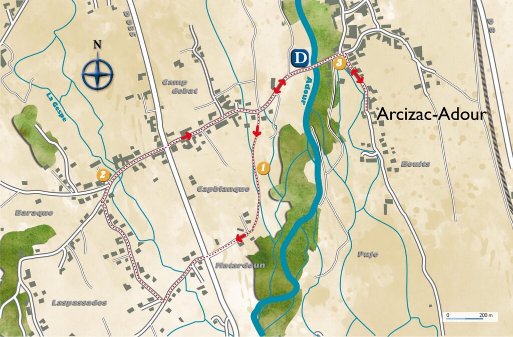 Arcizac 65 carte boucle de promenade