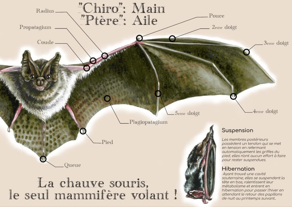 Planche éducative chauve souris