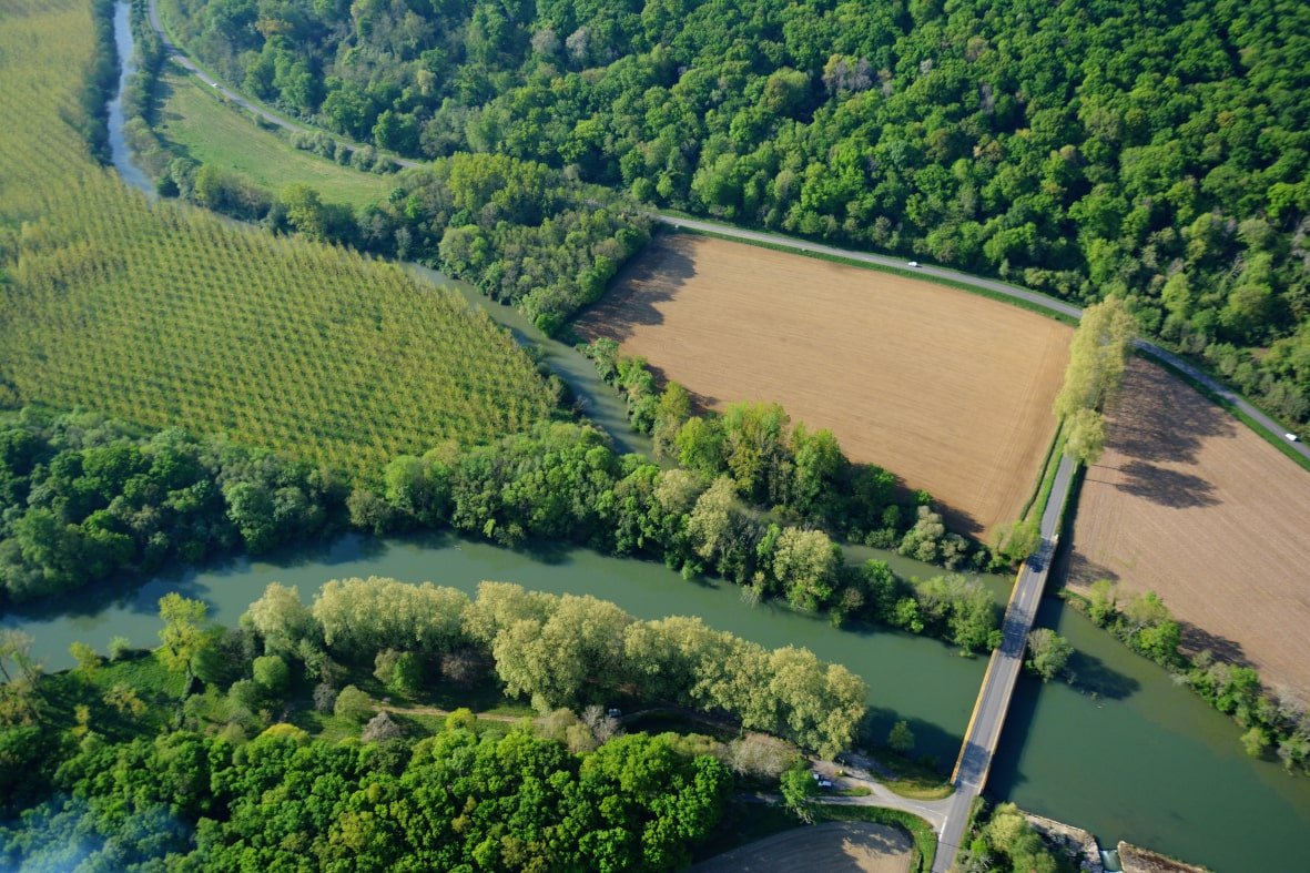 Les lées cours d'eau vue aérienne