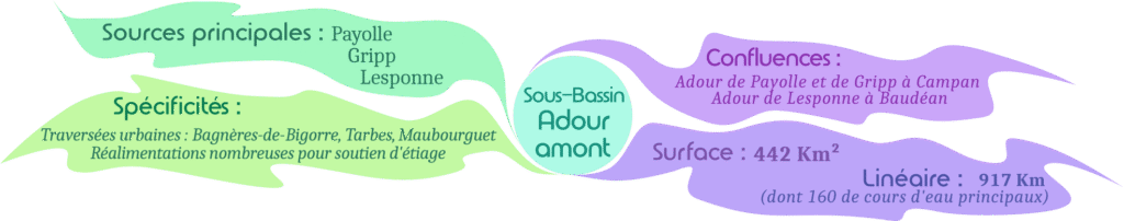 Graphisme caractéristiques Adour amont