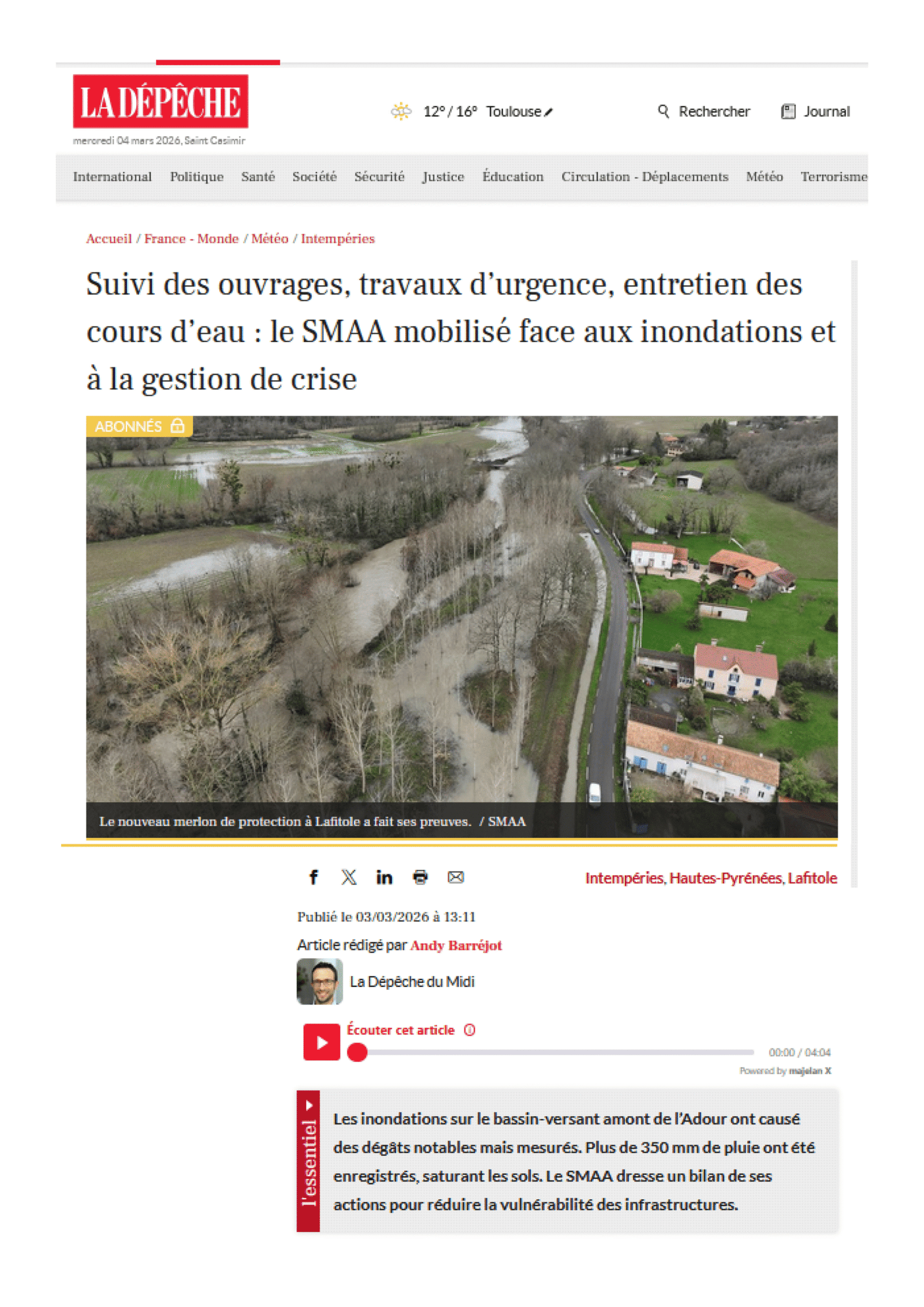 Le SMAA dans la presse