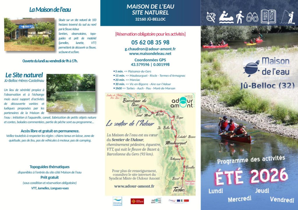 Activités 2026 Maison de l'eau Jû Belloc